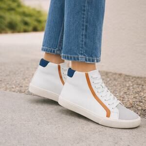 Madewell SZ 8 Sidewalk High-Top Sneakers In Colorblock Leather